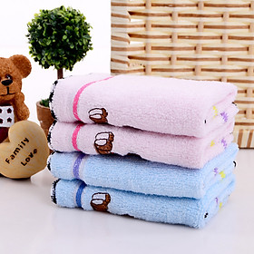 Sét 5 khăn mặt vuông hình gấu siêu thấm mềm mịn