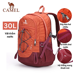 Túi leo núi chống thấm nước ngoài trời CAMEL Balo đi bộ đường dài 30L dành cho nam và nữ Balo du lịch thể thao giải trí - Orange