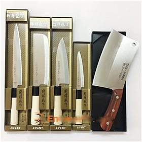 Combo 5 Dao Bếp Nhật Bản Dao Chặt Lớn, Thái, Làm Cá, Cắt Gọt Thực Phẩm Lưỡi Thép Không Gỉ Sắc Bén Dao-SK1345