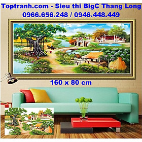 Mua Tranh thêu chữ thập cây đa cạnh giếng nước sân đình LV3311 chưa thêu