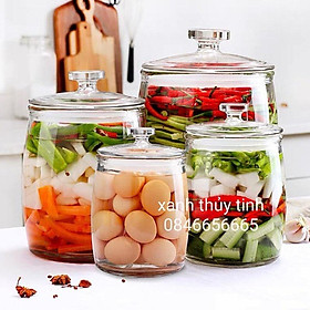 Bình thủy tinh HD12 ngâm hoa quả, ngâm sâm, muối dưa, muối cà, trưng bày - 2,35 lít
