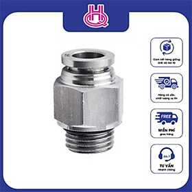 Mua Đầu nối thẳng khí nén SPC bằng thép không gỉ cho dây hơi khí nén  cút nối hơi khí nén - Hàng chính hãng