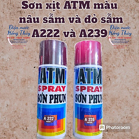 Mua Sơn xịt ATM A222 màu nâu sẫm - A239 màu đỏ sẫm - Không sử dụng trên bề mặt bằng xốp- 400ml