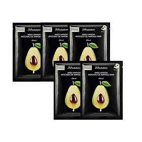 Combo 5 Mặt Nạ Cấp Ẩm Chiết Xuất Quả Bơ JM Solution Water Luminous Avocado Nourishing In Oil Mask 35ml x 5