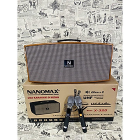 Mua Loa Karaoke Xách Tay Nanomax X-320 Bass Đôi 20cm kèm 2 micro không dây.