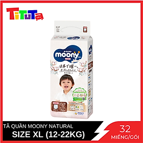 Tã quần moony natural bông organic xl32