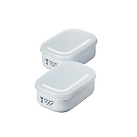 Mua Bộ 2 hộp nhựa cao cấp đựng thực phẩm chữ nhật  có nắp đậy dung tích 280ml - Hàng nội địa Nhật Bản.