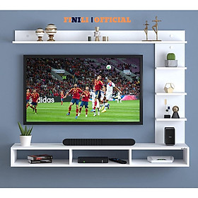 Mua Kệ tủ tivi treo tường phòng khách màu trắng và phòng ngủ FINILI thiết kế hiện đại FNLO4.7