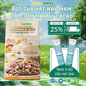 Bột sữa hạt nảy mầm Calcium Max vị cacao GoldzHerbs – 14 gói/ 500g