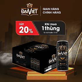 [Thùng (24) lon 330ml] Bia Black Đại Việt, Bia đen sản xuất theo luật bia tinh dòng của Bia Đức, không hóa chất, Bia việt dành cho người có gu