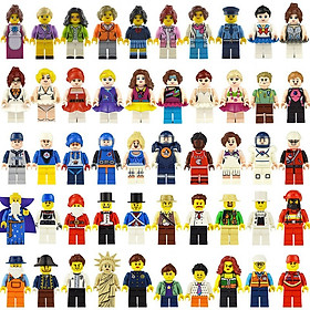 Bộ 50 nhân vật lắp ráp mini figure ngẫu nhiên khác nhau bằng nhựa ABS đầy