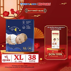 Tã quần Huggies Naturemade ban đêm XL 38 miếng