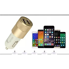 Mua Sạc xe hơi 2 cổng kim loại