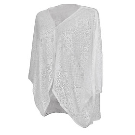 Womens Ladies Bohemian White Floral Printed Lace Tassel Smock Summer Beach Cardigan Swimwear Bikini Cover Up Dress