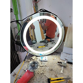 Mua GƯƠNG TRÒN DÂY DA LED VIỀN CẢM ỨNG D60 - Full Màu Dây Da