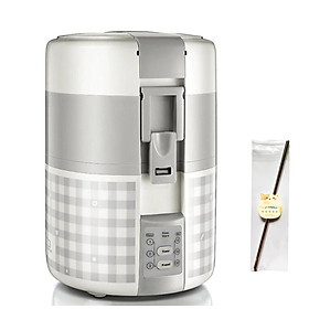 Hộp Cơm Điện Nấu Cơm, Hâm Nóng Thức Ăn Lock&Lock EJR216 2L Kèm Ống Hút Inox 304 - Hàng Chính Hãng