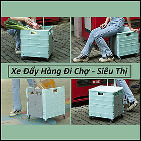 Mua Xe Đẩy Hàng Gấp Gọn Có Bánh Xe. Xe Đẩy Hàng Đa Năng Đi Chợ  Siêu Thị