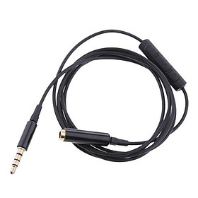 3X 3.5mm male to 3.5mm Female Stereo Audio Cable with remote & mic black