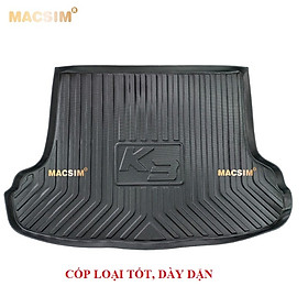 Thảm lót cốp xe ô tô (qd) Kia K3 (Cerato) 2013-2017 chất liệu TPV thương hiệu Macsim màu đen