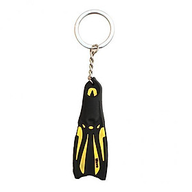 7xNovelty Mini Dive  Flippers Key Chain Holder Keyring Keychain  Yellow