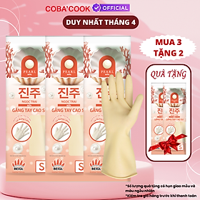 Bộ 3 Đôi Găng Tay Cao Su Ngọc Trai Size S