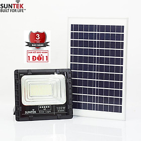 Đèn Pha Năng Lượng Mặt Trời SUNTEK LED Solar Light JD-8800 100W - Hàng Chính Hãng