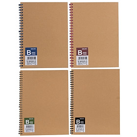 Combo 4 Cuốn Sổ Tay Ghi Chép A5 Gáy Xoắn 60 Trang Deli - Kẻ Ngang - LA560-06