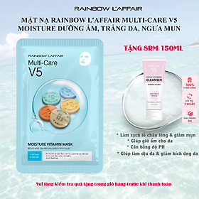 Hộp 10 Mặt nạ dưỡng ẩm - chống lão hóa Rainbow L'affair Multi-Care V5 Moisture Vitamin 250ml
