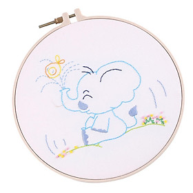 Embroidery Embroidery Set Kreuzstich Elephant Embroidery Picture Needlework Kit Set with 15cm Embroidery Frame, Mouline And Accessories