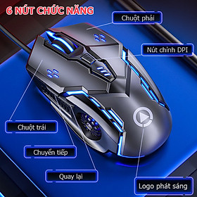 Chuột máy tính có dây G5 ES, chuột gaming DPI 4 cấp độ, hiệu ứng đèn nền 7 màu- Hàng nhập khẩu