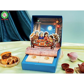 [HOẢ TỐC -HCM] Bộ Hộp Bánh Trung Thu Đoàn Viên Thành Long -  4 Bánh Nướng 150g - Việt Nam
