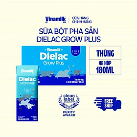 Thùng 48 Hộp Sữa Bột Pha Sẵn Vinamilk Dielac Grow Plus - Đỏ 180ml