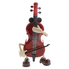 Cute Guy Swing Windup Cello Music Box Musical Toy Table Ornament Kids Gift