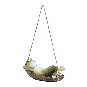 Statues Simulation Swing Frog Sculptures for Balcony Decorative Pathway Lawn