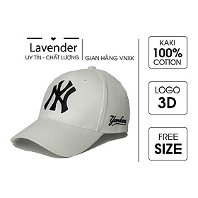 Nón kết Mũ lưỡi trai NY trắng logo thêu đen dành cho nam nữ Free size - Full hộp