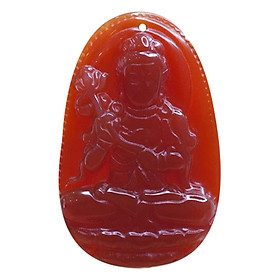 Mặt dây chuyền Đại Thế Chí Bồ Tát Mã não đỏ tự nhiên - Phật Bản Mệnh cho người tuổi Ngọ size lớn VietGemstones