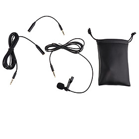 3.5mm Lapel Clip-on Microphone with Microphone Adapter Cable for Smartphone Phone Recording