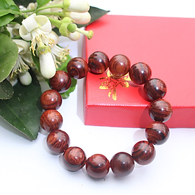 Vòng tay phong thủy gỗ Sưa-14 ly-15 hạt-BAN1