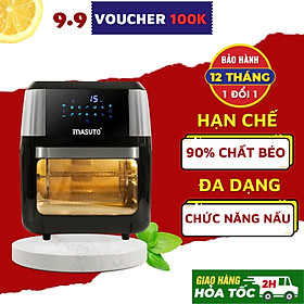 Mua Nồi Chiên Không Dầu Masuto 12L Nướng Gà Nguyên Con Giỏ Inox Cao Cấp Thực Phẩm Chín Đều Ngoài Giòn Trong Mềm Mọng Nước-Hàng chính hãng