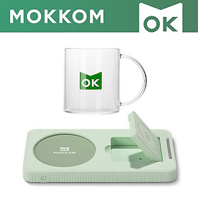Mua Đế Hâm Nóng Giữ Nhiệt Kèm Sạc Điện Thoại Không Dây 2 Trong 1 Mokkom MK-402 Hàng Chính Hãng