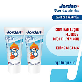 Combo 2 Kem đánh răng cho trẻ em 0-5 tuổi vị dâu Jordan Step 1 - 75g