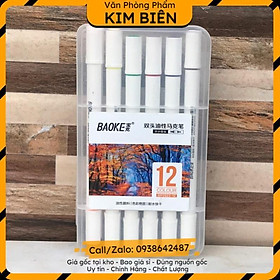 ️sỉ vpp,sẵn hàng️ Bộ bút lông tô màu 2 đầu Baoke MP2923 12/18/24/36 màu - VPP Kim Biên