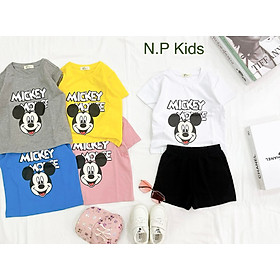 Bộ thun ngắn tay hình chuột Mickey cho bé gái