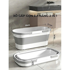 Mua Xô Đựng Nước Gấp Gọn Đa Năng Có Bánh Xe Chậu Gấp Gọn Tiện Lợi Giặt Cây Lau Nhà Chùi Kính Dung Tích 12L