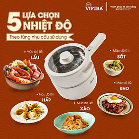 Mua Nồi lẩu điện đa năng cao cấp 6IN1 chống dính kèm xửng hấp Homea2z  nồi hấp điện  chảo điện thông minh 2 tầng siêu tốc