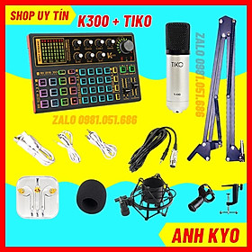 Mua Bộ Mic Thu Âm Tiko T100 Sound Card K300 Bluetooth Có Autotune  Vỗ Tay Tiếng Cười BH 1 Năm