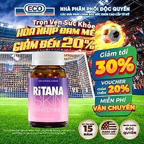 [Hộp 30v] Viên Uống Trắng Da Ritana Ecogreen Chứa Glutathione Mờ Sạm Nám, Chống Nắng Cho Da
