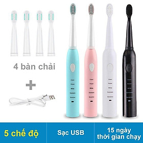 Mua BÀN CHẢI ĐIỆN TỬ TỰ ĐỘNG 5 CHẾ ĐỘ HÀNG NỘI ĐỊA CAO CẤP KHÔNG THẤM NƯỚC VỚI 4 ĐẦU BÀN CHẢI