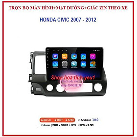 .Bộ Màn hình android 10 inch+ mặt dưỡng và giắc zin theo xe HONDA CIVIC 2007-2012, Đầu DVD Android Cho Ô Tô Tích Hợp GPS