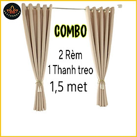 Mua 2 tấm rèm cửa sổ 1 35x1 8m + thanh treo hoàn thiện cho cửa Rộng 1m-1.4m